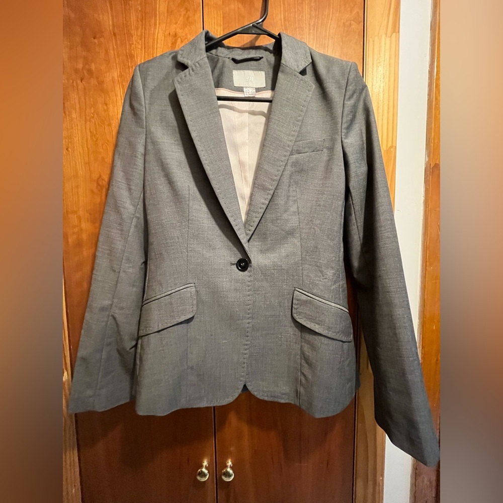 H&M suit jacket gray